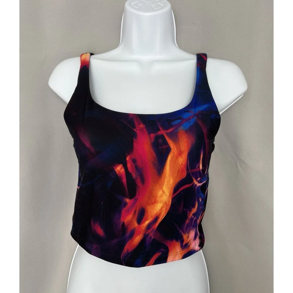 Old Navy Women Light Support PowerSoft Longline Sports Bra Swirl‎ Size Medium